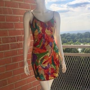 OLEG CASSINI Blacktie Sequin Dress - Multi (4)